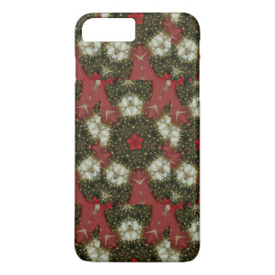 Christmas Wreath Red Green Gold with Red Star Case-Mate iPhone Case