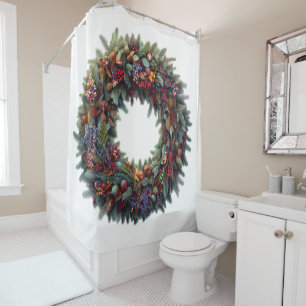 Christmas Wreath Shower Curtain