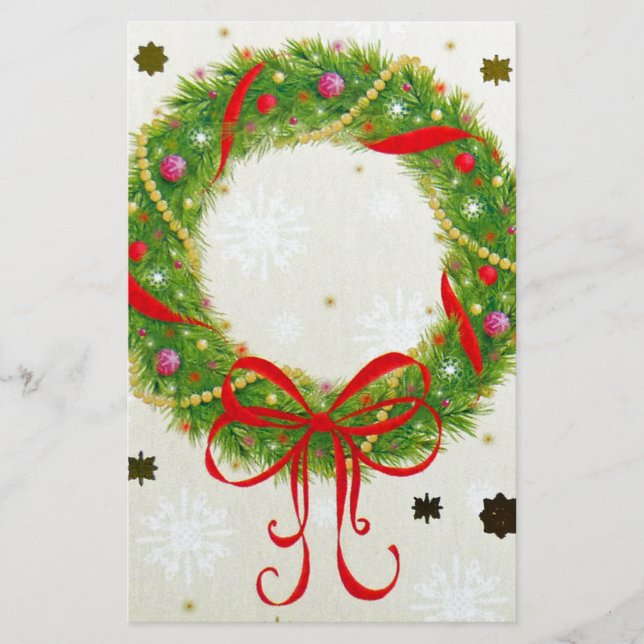 Christmas Wreath Stationery (Front)