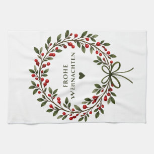 Christmas wreath- tea towel