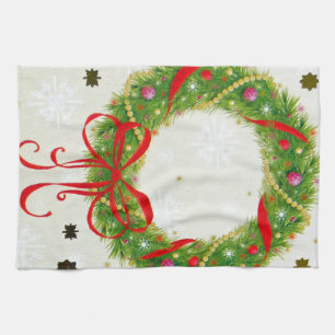 Christmas Wreath Tea Towel