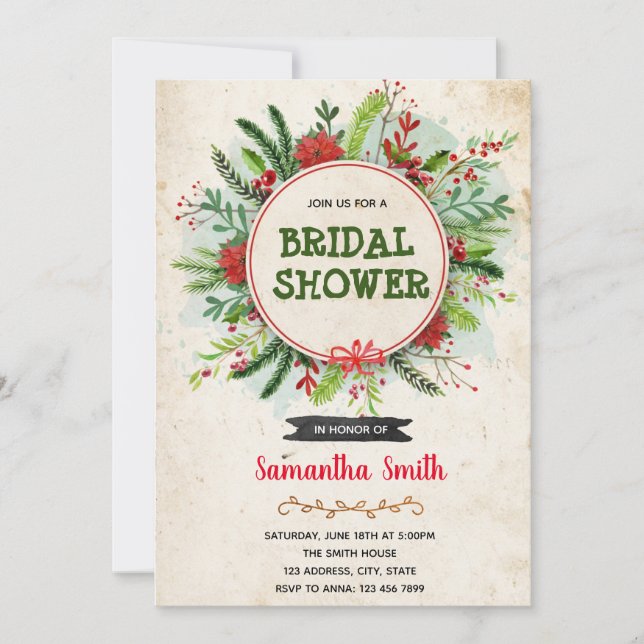 Christmas wreath theme Invitation (Front)