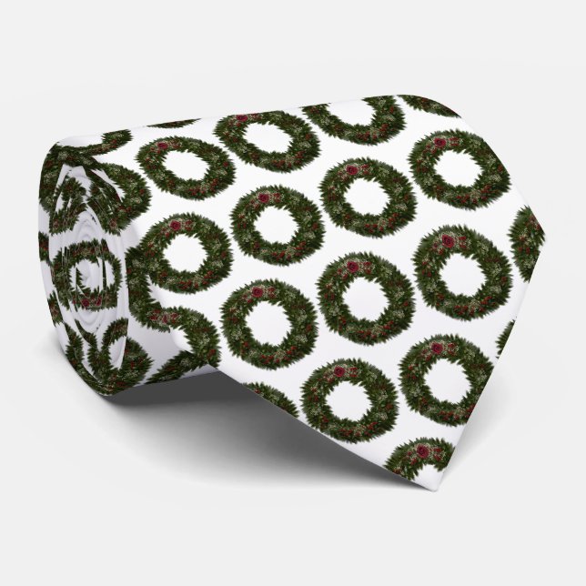 Christmas Wreath  Tie (Rolled)