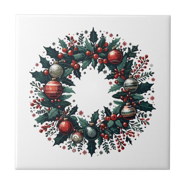 Christmas Wreath Tile (Front)
