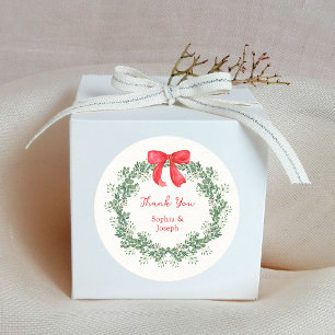 Christmas Wreath   Whimsical Holiday Wedding Classic Round Sticker