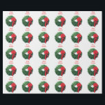 Christmas Wreath White Wrapping Paper<br><div class="desc">Paper Finish: Matte Wrapping Paper Make sure every gift you give has a layer of love by creating custom wrapping paper. Available in four types of premium paper and different five sizes, our wrapping paper has all of your gift wrapping needs covered - because the presentation matters just as much...</div>