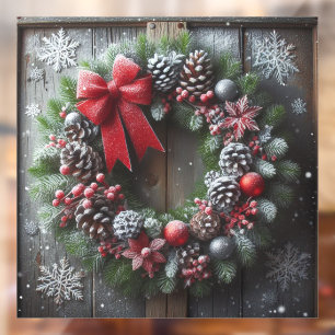 Christmas Wreath Window Cling