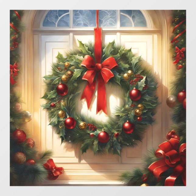 Christmas Wreath Window Cling (Sheet)