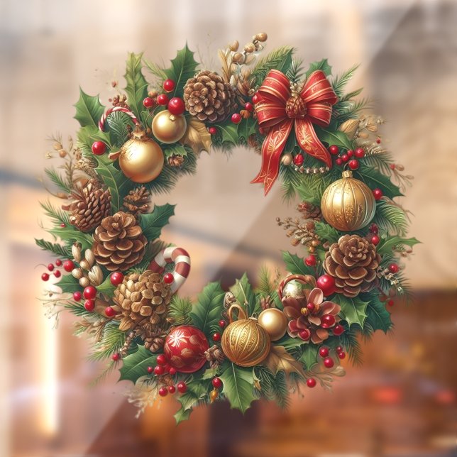 Christmas Wreath Window Cling (Sheet 2)