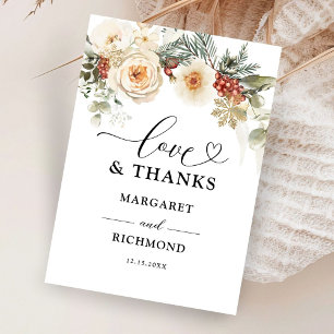 Christmas Wreath Winter Wedding Thank You Cards