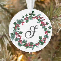 Christmas wreath with personalised initial