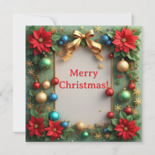 Christmas Wreath with Poinsettias