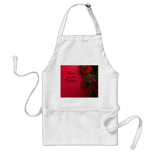christmas wreath with red berries standard apron