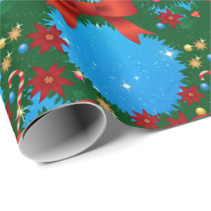 Christmas Wreath Wrapping Paper