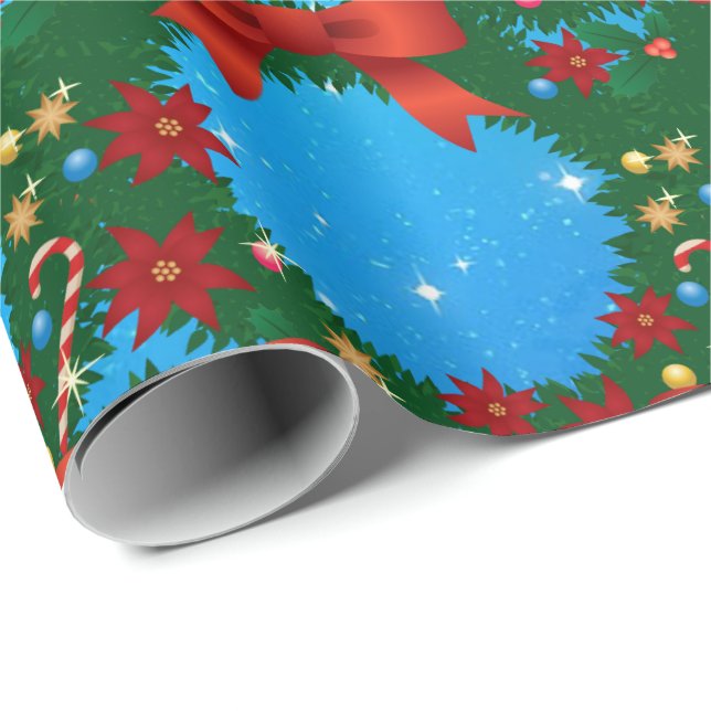 Christmas  Wreath Wrapping Paper (Roll Corner)