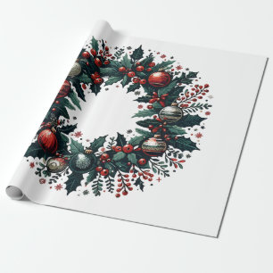 Christmas Wreath Wrapping Paper