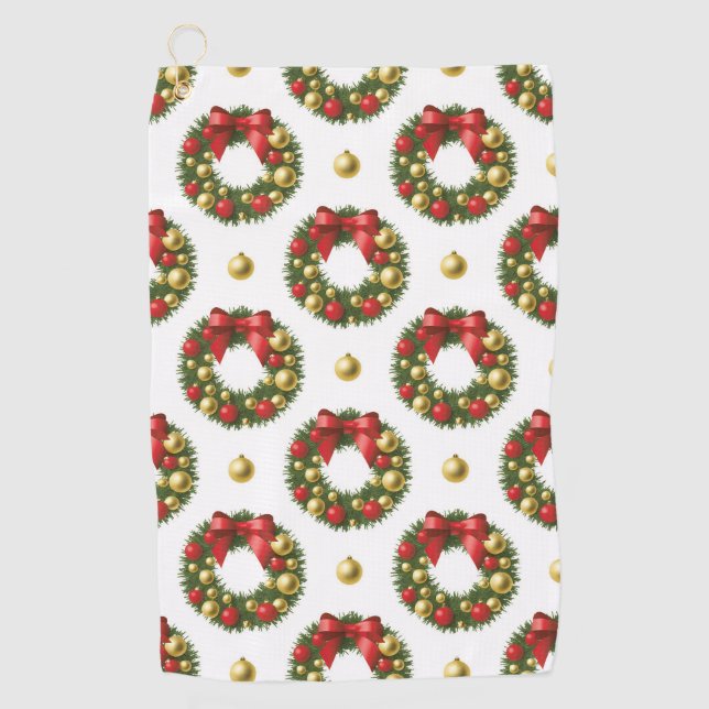 Christmas Wreaths Golf Towel (Front)