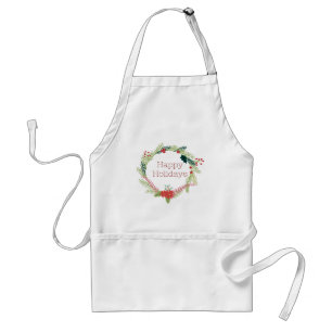 Christmas Wreaths Happy Holidays Standard Apron