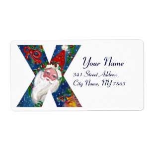 CHRISTMAS X LETTER / SANTA CLAUS WITH RED RIBBON