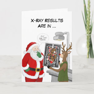 Christmas X-Ray Technician Funny Santa & Reindeer Card