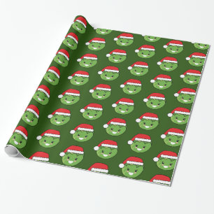 Christmas Xmas Cute Santa Sprout Wrapping Paper