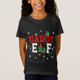 Christmas xmas Daddy Elf Christmas lights family T-Shirt