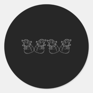 Christmas Xmas Dancing Snowman Christmas  Classic Round Sticker