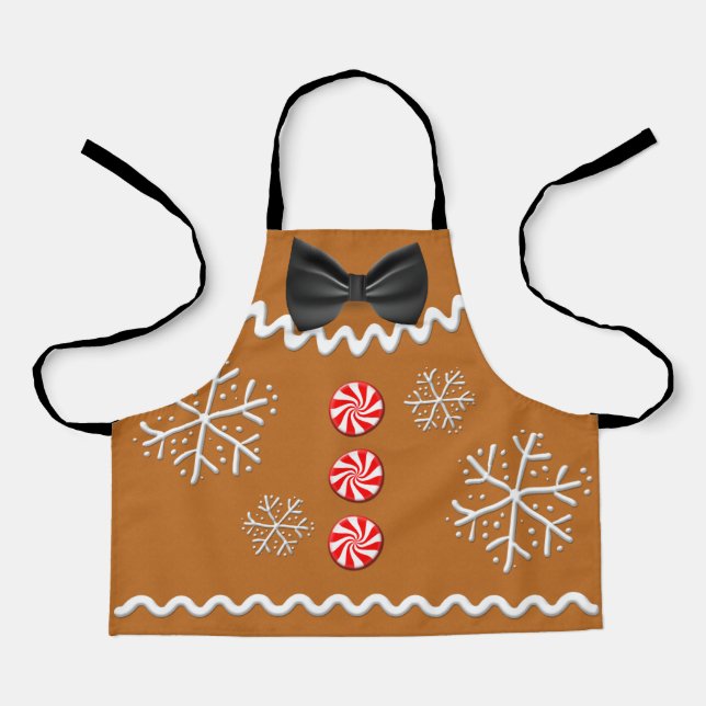 Christmas Xmas Gingerbread Cookie Costume Kids Apron (Front)