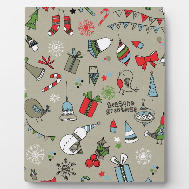 Christmas xmas pattern plaque (Front)