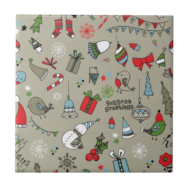 Christmas xmas pattern tile (Front)