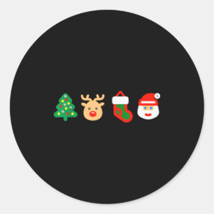 Christmas Xmas Santa, Tree, Stocking, Reindeer Des Classic Round Sticker