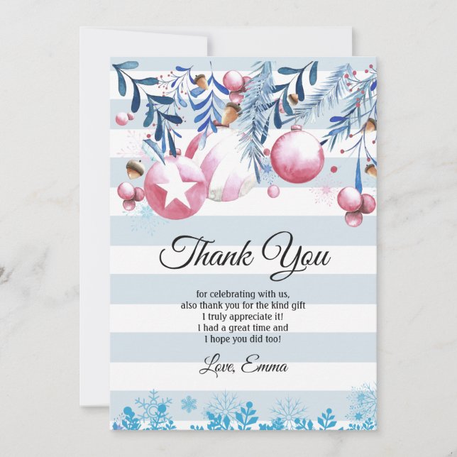 Christmas, Xmas, thank you card (Front)