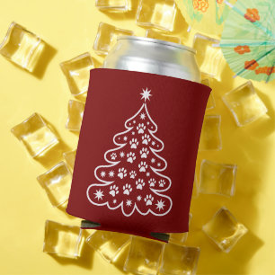 Christmas Xmas Tree Winter Merry Bright Holiday Can Cooler
