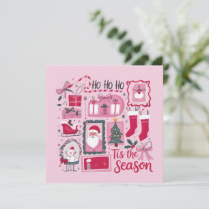 Christmas Xmas Trees Tis The Season Holiday Santa  Card