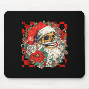 Christmas Xmas Vibes Skull Santa Lover Mistletoe H Mouse Pad
