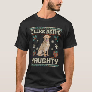 Christmas Yellow Lab Labrador Dog I Like Being Nau T-Shirt