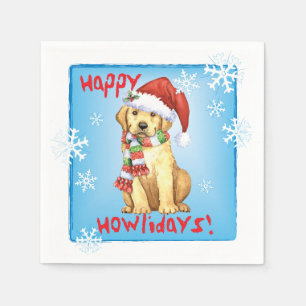 Christmas Yellow Lab Napkin