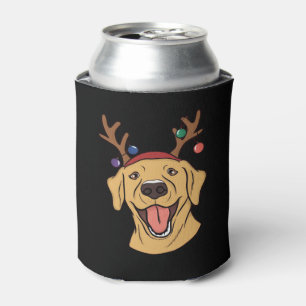 Christmas Yellow Lab Tri-blend T-Shirt Can Cooler