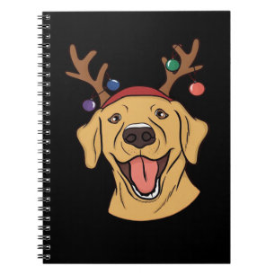 Christmas Yellow Lab Tri-blend T-Shirt Notebook