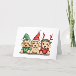 Christmas Yellow Labrador Retriever Dogs Holiday Card