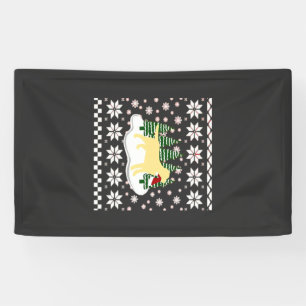 Christmas Yellow Labrador Silhouette Santa Hat Cla Banner