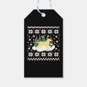 Christmas Yellow Labrador Silhouette Santa Hat Cla Gift Tags