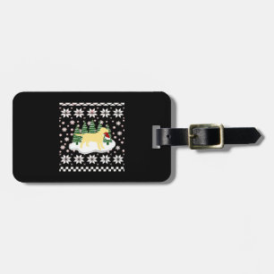 Christmas Yellow Labrador Silhouette Santa Hat Cla Luggage Tag