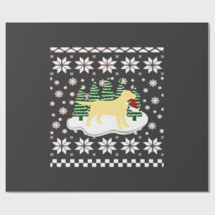 Christmas Yellow Labrador Silhouette Santa Hat Cla Wrapping Paper