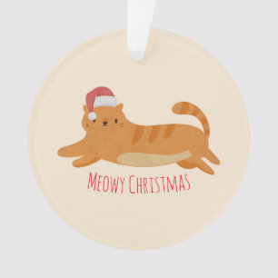 Christmas Yellow Tabby Cat Ornament
