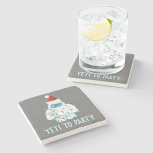 Christmas Yeti To Party T-Shirt Cute Yeti for Xmas Stone Coaster