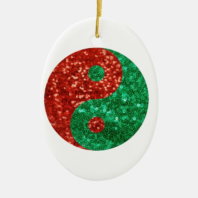 christmas yin yang ceramic tree decoration (Front)