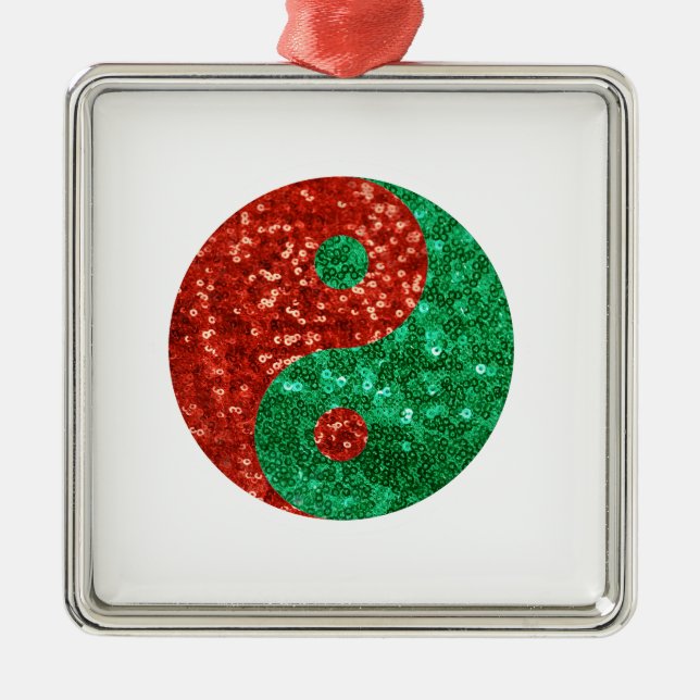 christmas yin yang metal tree decoration (Front)