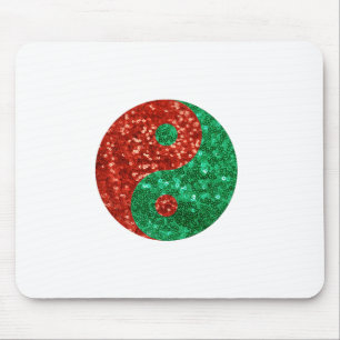 christmas yin yang mouse pad