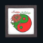 Christmas Yin Yang Poinsettia Gift Box<br><div class="desc">You are viewing The Lee Hiller Design Collection. Apparel,  Gifts & Collectibles  Lee Hiller Photography or Digital Art Collection. You can view her Nature photography at http://HikeOurPlanet.com/ and follow her hiking blog within Hot Springs National Park.</div>